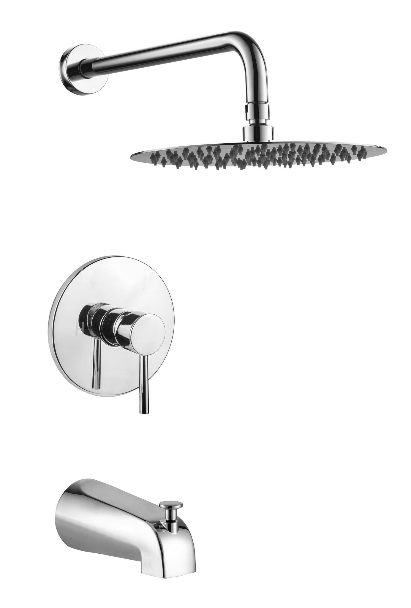 Chrome 8 Inches Round Single Function Shower Set
