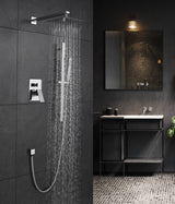 Chrome 8 Inches Square Two Function Shower Set
