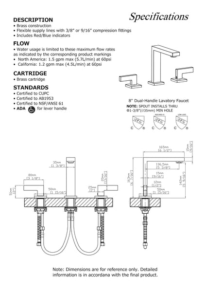 Matte Black Double Handle Widespread Bathroom Faucet