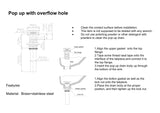 Matte Black Bathroom Sink Drain Pop up Stopper With Over-Flow Hole