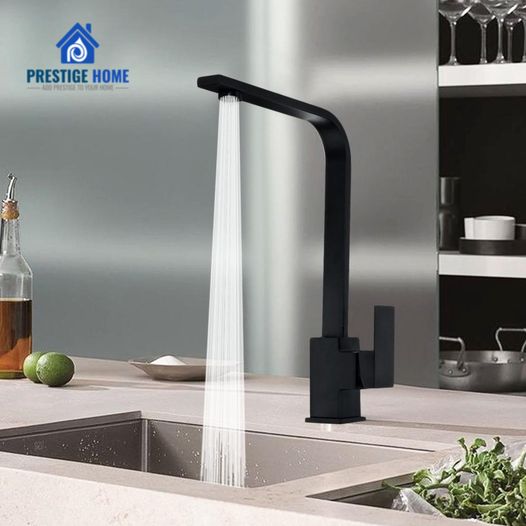 Matte Black Modern Kitchen Faucet