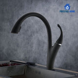 Matte Black Modern Kitchen Faucet With Pull out Spout Sprayer