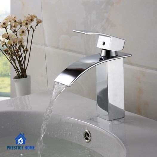Tall Chrome Luxury Bathroom Waterfall Faucet
