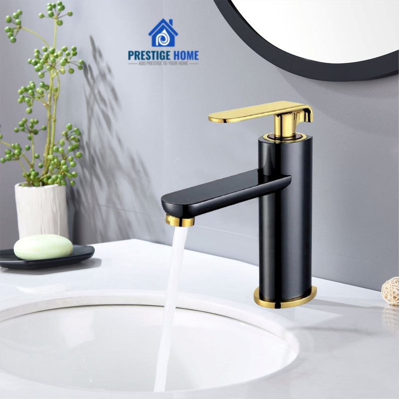 Stylish Brush Bronze and Gold Luxury Bathroom Faucet