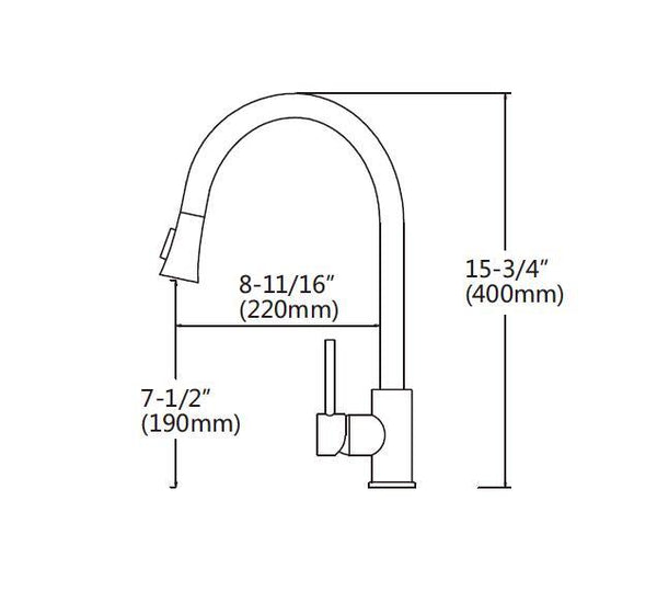 Chrome Single Hole Kitchen Faucet With Sprayer - www.prestigehome.ca