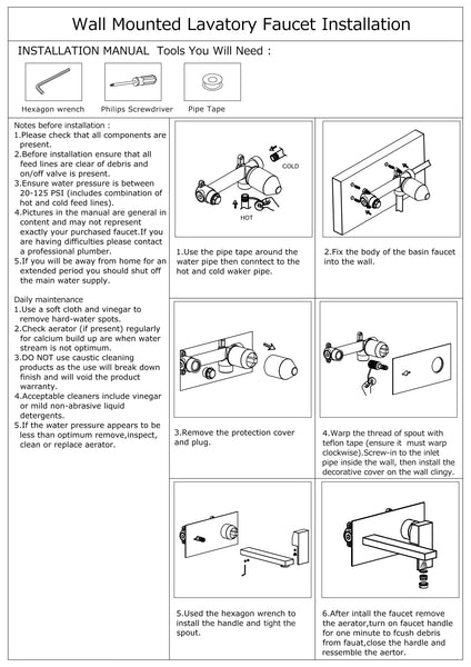 Wall Mounted Bathroom Faucet