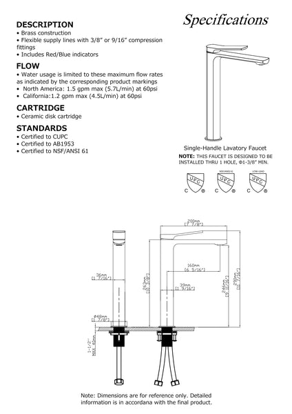 Tall Matte Black Bathroom Faucet