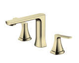 Luxury Brush Gold Double Handle Bathroom Faucet