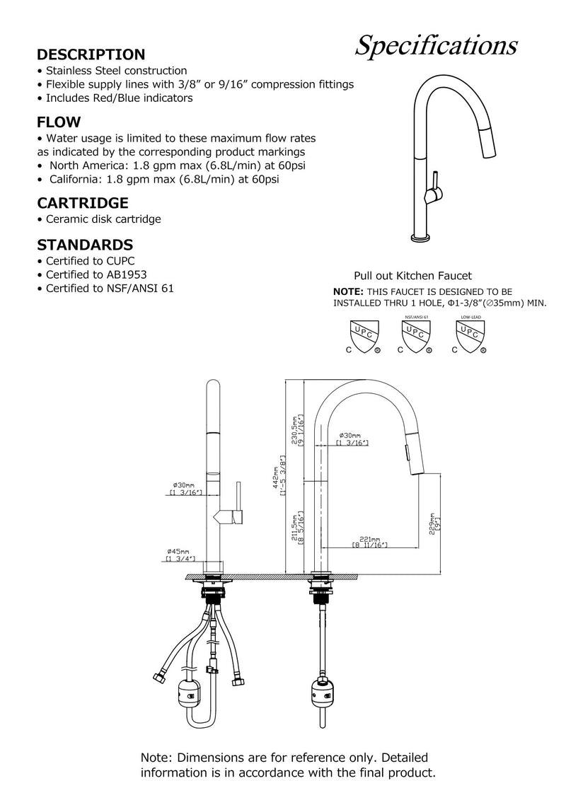 Stylish Chrome Kitchen Faucet with Pull Out Sprayer