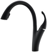 Matte Black Modern Kitchen Faucet With Pull out Spout Sprayer 