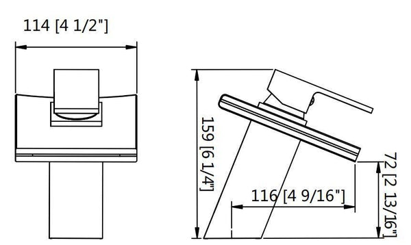 Widespread Waterfall Bathroom Sink Faucet with Glass Spout - www.prestigehome.ca