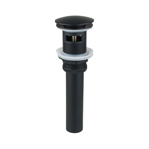 Matte Black Bathroom Sink Drain Pop up Stopper With Over-Flow Hole