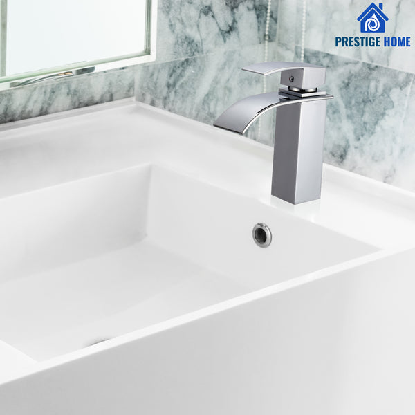 Tall Chrome Luxury Bathroom Waterfall Faucet