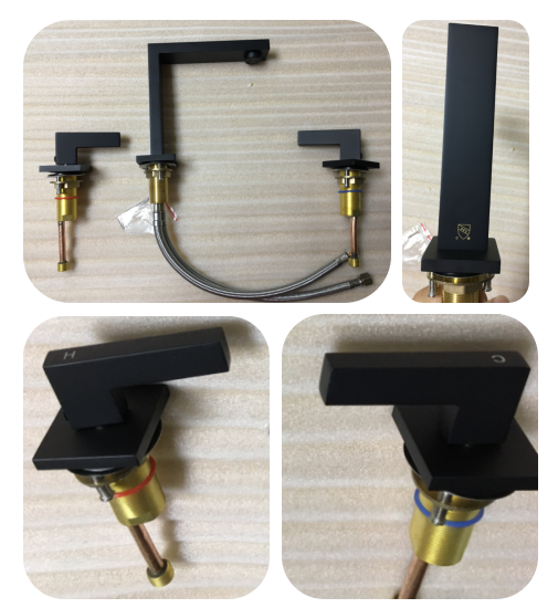 Matte Black Double Handle Widespread Bathroom Faucet