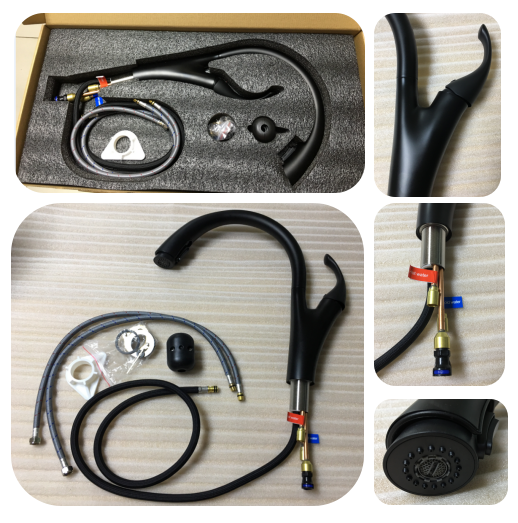 Matte Black Modern Kitchen Faucet With Pull out Spout Sprayer