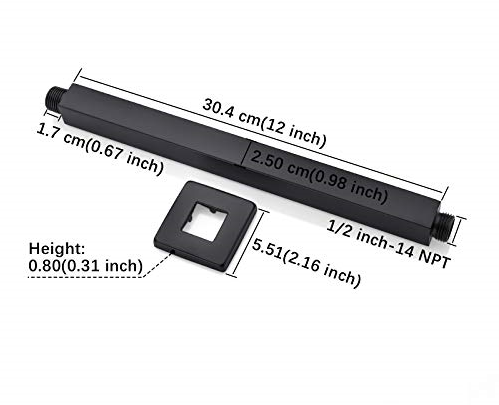 12 inch ceiling shower arm